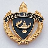 Blank Fully Modeled Epoxy Enameled Scholastic Award Pins (Social Studies), 7/8