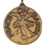 Custom Peace On Earth Ornament/ Medallion (Angel W/ Horn) Brass or Nickel