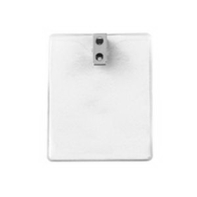 Blank Vertical Top Load Badge Holder W/ 2 Hole Clip - 3.13x3.75"