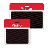 Custom Clip-On Expiring Backpart for Badges - 1 Week/1 Month - Printed Red Visitor