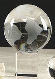 Custom Optical Crystal World Globe Award w/ Base (4