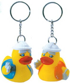 Custom Rubber Safety Construction Duck Keychain