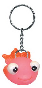 Blank Rubber Gold Fish Keychain