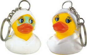 Custom Rubber Day Spa Duck Keychain