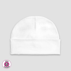 Custom Printed Baby Beanie Hat - White