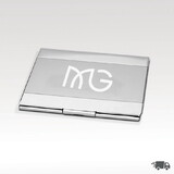 Custom Visions OL-8371S Silver Business Card Case