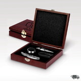 Custom Visions SDAW156 Unwine II Four-piece Wine Set with Cherry-Finished Wood Box