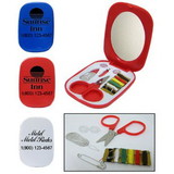 Custom Plastic Mini Sewing Kit w/ Compact Mirror