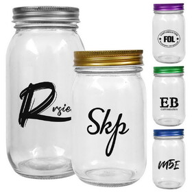 Custom Regular Mouth Glass Jars 16 oz