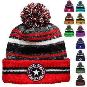 Custom Classic Cuff Winter Beanie Hat with Pom Toque
