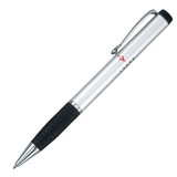 Custom Twist Action Aluminum Ballpoint Pen (Satin Silver) - Laser Engraving