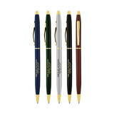 Custom Pensline I-50B Cooper Deluxe Metal Ballpoint Pen W/ Gold Trim