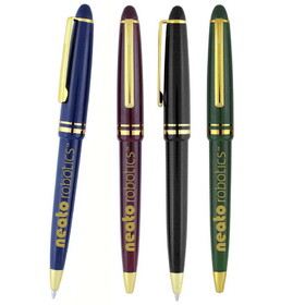 Custom Pensline P-01 Bates Retractable Ballpoint Pen With Gold Trim