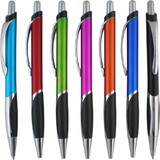 Custom Pensline QU-10M Maxim Metallic Pen With Black Rubber Grip