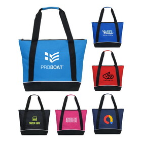 Custom Admart B-4201 Jumbo Two-Tone Zipper Tote Bag