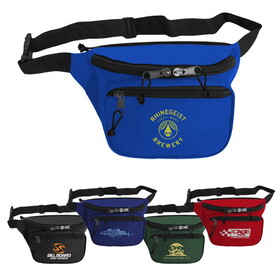 Custom Admart B-4803 600D Polyester Two Pocket Fanny Pack