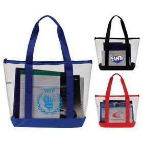 Custom Admart B-6217 Stadium PVC Clear Zipper Tote Bag