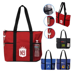 Custom Admart B-6218 Poly Deluxe Zipper Travel Tote Bag