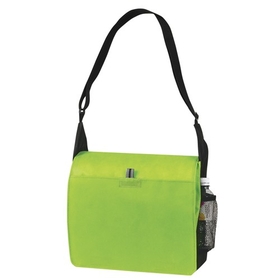 Custom B-6317 Non-Woven Messenger Bag with Large Velcro Closure Front Pocketside Mesh Pocket