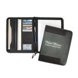 Custom B-8119 Zippered Padfolio 600D Polyester /Simulated Leather