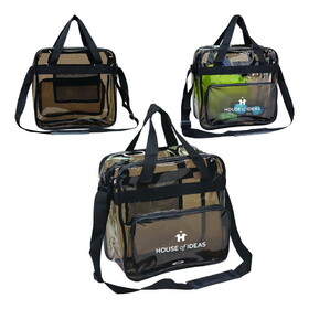 Custom Admart B-82124 Black Vinyl Transparent Messenger Bag