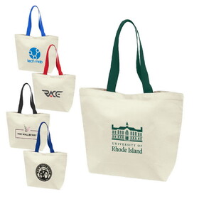 Custom Admart B-82125 Hook Closure Cotton Canvas Tote Bag