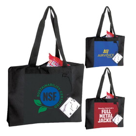 Custom Admart B-8222 Poly Zipper Shopping Tote Bag