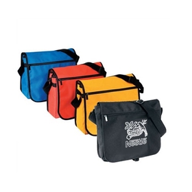 Custom B-8305 Messenger Bag with 3-Pocket Main Compartment, Exterior Front Pocket, Adjustable/Detachable Shoulder Strap
