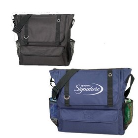 B-8367 Deluxe Messenger Bag with Main Zippered Compartment, One Velcro Pocket In The Front