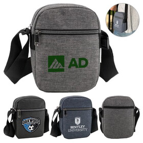 Custom Admart B-8393 Heather Dual Zipper Sling Bag