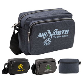 Custom Admart B-8395 Horizontal Triple Zipper Sling Bag