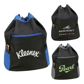 Custom Admart B-8424 Polyester Sports Travel Drawstring Tote Backpack Bag