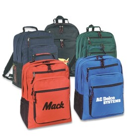 Custom B-8439 Deluxe Backpack with 2 Double Zippered Main Compartment Organizer Section