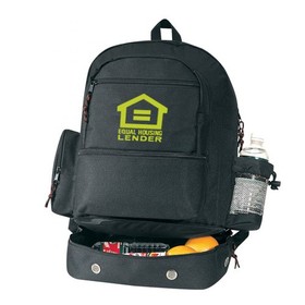 Custom B-8441 Cooler Backpack with Double Zippered Main Compartment Organizer Section with Cooler Bottole Holder and Side Pocket