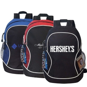 Custom B-8450 Deluxe Poly Backpack Material: 600D Polyester w/Heavy Vinyl Backing