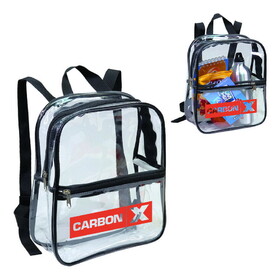 Custom Admart B-8481 Clear Vinyl Backpack with Black Trim