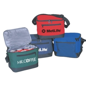 Custom B-8523 6 Pack Cooler Bag with Detachable Leak-Proof Liner Open Mesh Pocket On Back