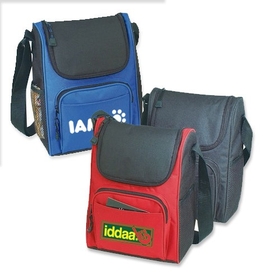 Custom B-8524 6 Pack Cooler Bag with Front Zippered Sleeve Pocket, Double Zippered Main Compartment