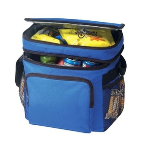 Custom B-8545 Deluxe Poly Cooler Bag with Lunch Bag, 600D Polyester w/Heavy Vinyl Backing