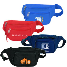 Custom Admart B-8823 Poly Three Zipper Fanny Pack