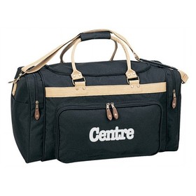 Custom B-8909 Two-Tone Deluxe Travel Bag U-Shape Large Main Compartment, Two End Zippered Pockets