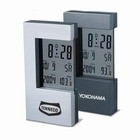 Custom CM-1007 Heavy Zinc Alloy Large Lcd Display Clock with Thermometer F or C Readout, Alarm with Snooze Function