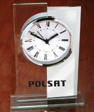 Custom CY-1028 Split Glass and Mirror Alarm Clock with Roman Numeral Numbering, Battery Not Included