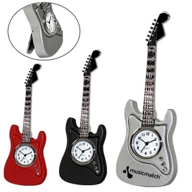 Custom CY-1156 Guitar Clock with Flip Out Metal Standaccurate Analog Quartz Movement