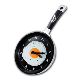 Custom CY-1178 Novelty Frying Pan Wall Clock with Favorite Food Accents