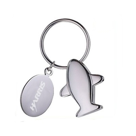 Custom KM-7012 Plane Shaped Key Holder with Oval Tag