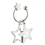 Custom KM-7013 Tri-Star Design Key Holder In Shiny Nickel Finish Over Alloy, Price/each