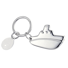 Custom KM-7032 Shiny Nickel-Plated &#34, Cruise Liner&#34, Key Holder with Tag