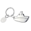 Custom KM-7032 Shiny Nickel-Plated &#34, Cruise Liner&#34, Key Holder with Tag, Price/each