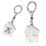 Custom KM-7049 House Shaped Key Holder In Shiny Nickel Finish Over Alloy with On The Back